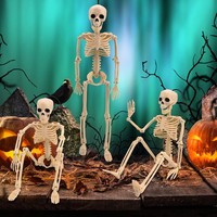 Deko Skelett 3 StüCk 40Cm Beweglich FüR Halloween Spukhaus Themenparty Horror