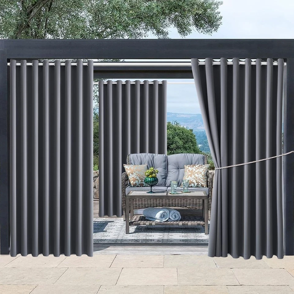 Weatherproof Drapes for Patio 105"W x 108"L - 2 Pack - Image 3 of 4