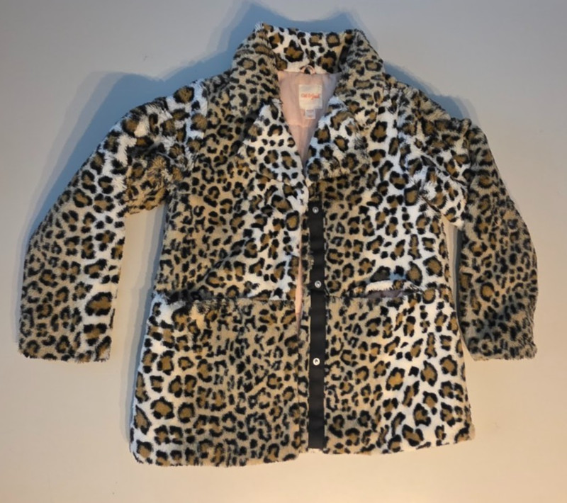Cat & Jack Faux Fur Leopard Print Blazer Jacket Girls Size M 7/8