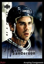 1995-96 Be A Player Autographs #S62 Geoff Sanderson AUTO WHALERS