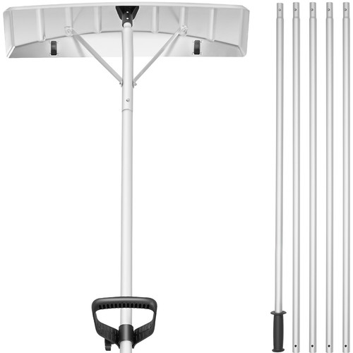Snow Rake 25'' Blade Snow Removal Tool 21ft Reach Aluminium Roof Shovel - Picture 9 of 12