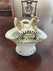 Antique Milk Glass Basket With Hen On Lid