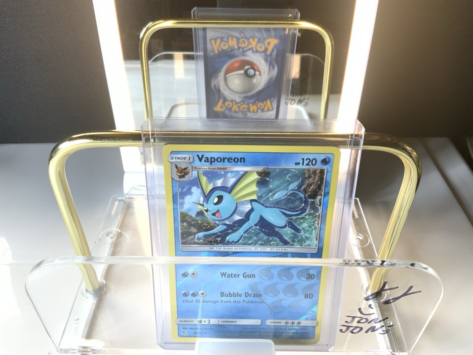 Pokemon Vaporeon Hidden Fates #18/68 Reverse Holo Rare NM