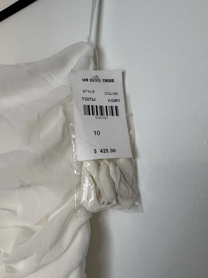 Vestido Un Deux Trois Elegante Blanco Formal Sin Tirantes Niñas Junior Talla 10 Foto 3 de 4