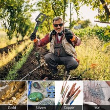 Foldable Metal Detector with Compass Camping Beach Instrument Search Finder