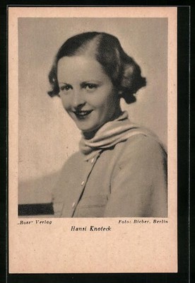 Actress Hansi Knoteck, profile portrait, postcard