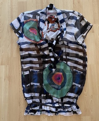 Damen Bluse Sweet T Shirt Hemd Oberteil Gr. M Schwarz Weiß Bunt DESIGUAL
