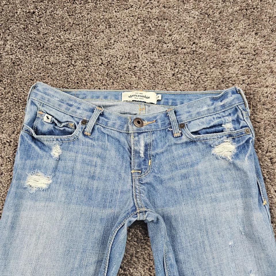 Pantalones de mezclilla Abercrombie & Fitch niñas jóvenes corte bota bajo algodón Mackenzie 24x28 Foto 2 de 4