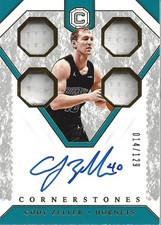 2018-19 Panini Cornerstones Quad Relic Autographs Cody Zeller Auto Jersey /129