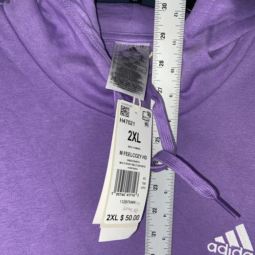 Adidas Men's Pull-Over Hoodie Sweatshirt "M Feel Cozy HD" Violet Size 2XL NWT - Picture 7 of 10