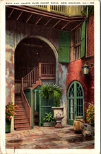 Arts and Crafts Club Court Patio New Orleans LA Vintage Postcard