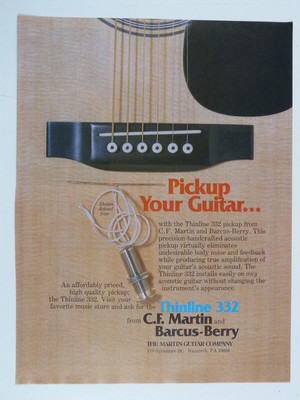 Retro Zeitschriftenanzeige 1983 BARCUS BERRY / MARTIN Thinline 332