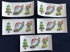 Crafts - Set 5 Scrapbooking Card Making Sticker Stocking Santa Christmas Tree