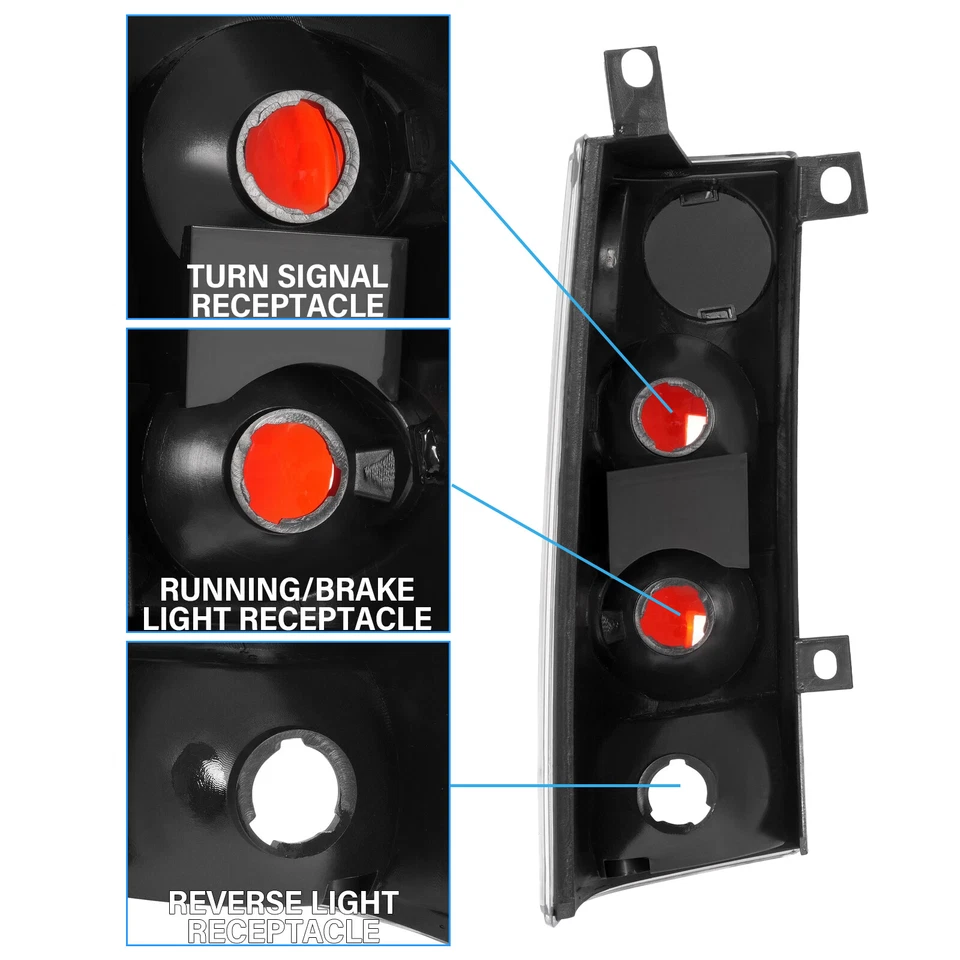 HECASA For GMC Savana/Chevrolet Express 1500 2500 3500 96-02 Tail Lights Lamps - Image 4 of 4