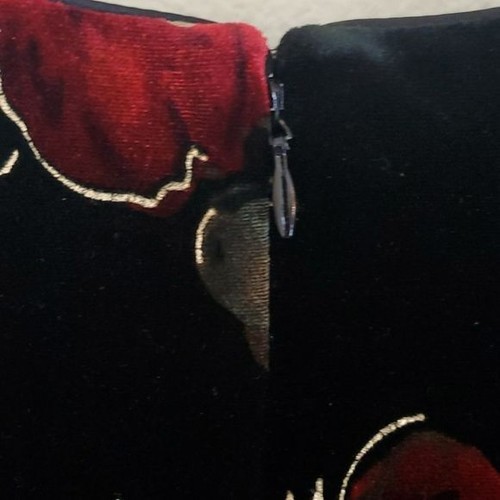 Worthington Velvet Black & Red Maxi Dress 8 - Picture 8 of 11