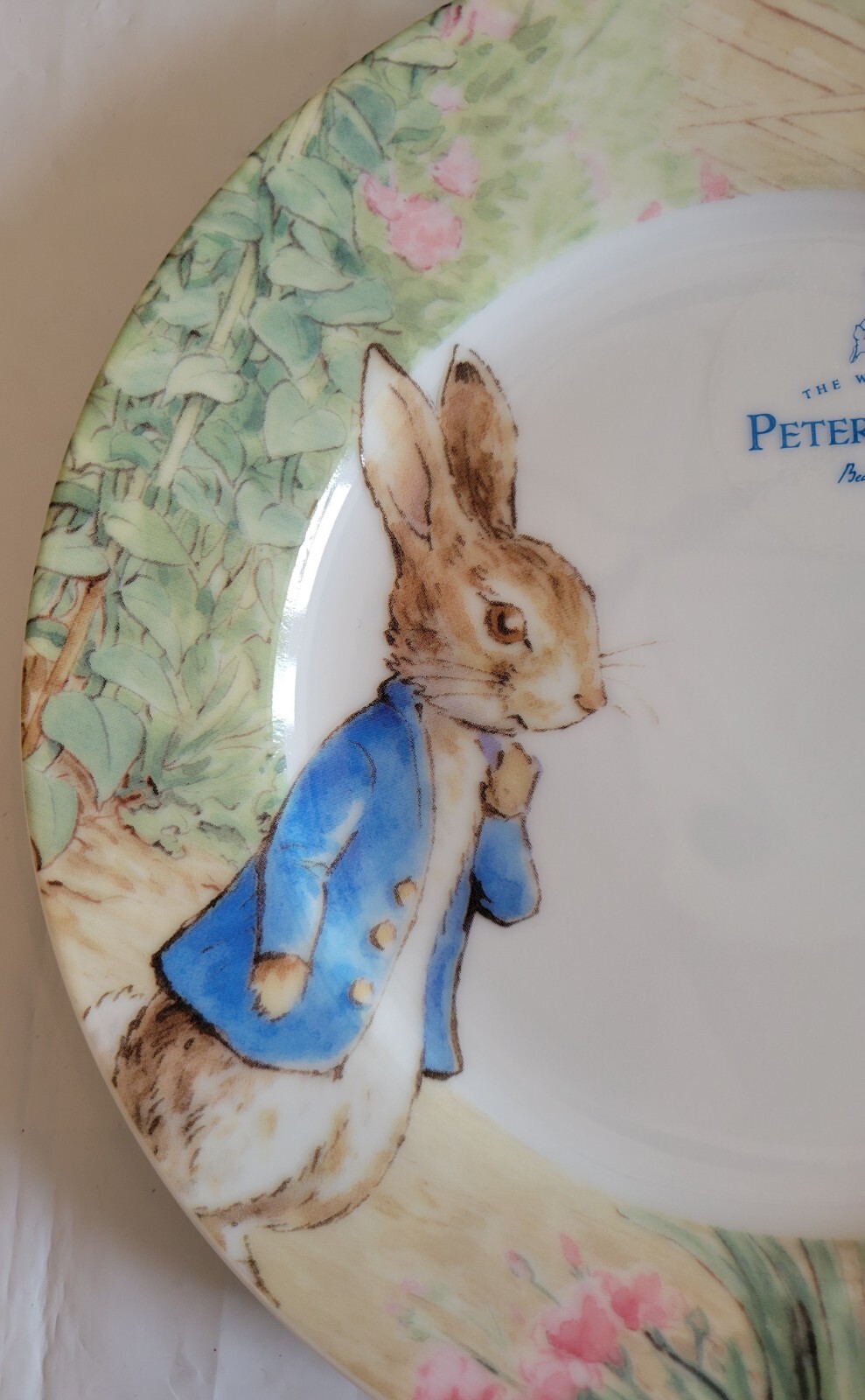 3x Zrike Brands PETER RABBIT Easter Meadow Bunny Ceramic Salad Plates - NEW 8”