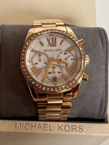 Michael Kors MK7241 Lexington Chronograph Gold-Tone Watch BNWT Gift Box $275 - Picture 5 of 10