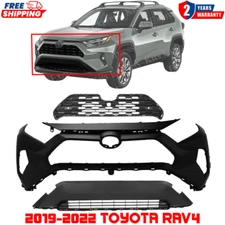 Front Bumper Cover Primed & Grille Assembly For 2019-2022 Toyota Rav4