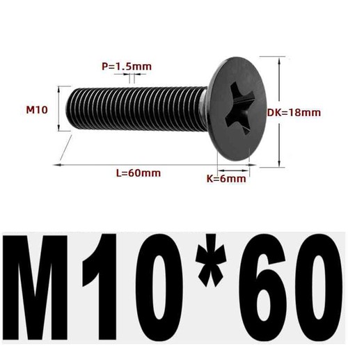 Black 304 Stainless Steel Cross Countersunk Head Screws Flat Head Long Screws - Picture 195 of 202