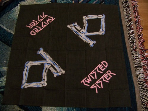 NEW Vintage 80s TWISTED SISTER STAY HUNGRY Bandana Scarf Headband Tapestry Flag