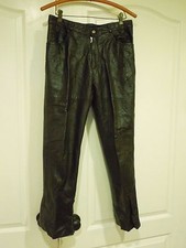 Vintage Cougar International Women's Black Pleather Faux Leather Pants Size 31