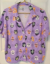 Way To Celebrate Women’s Monster Horror Pajama Top Purple Masks Size  L (12-14)