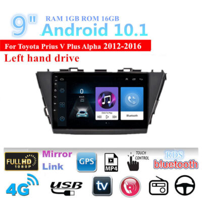 9'' Android 10.1 Autoradio FM GPS 1+16GB Für Toyota Prius V Plus Alpha 2012-2016