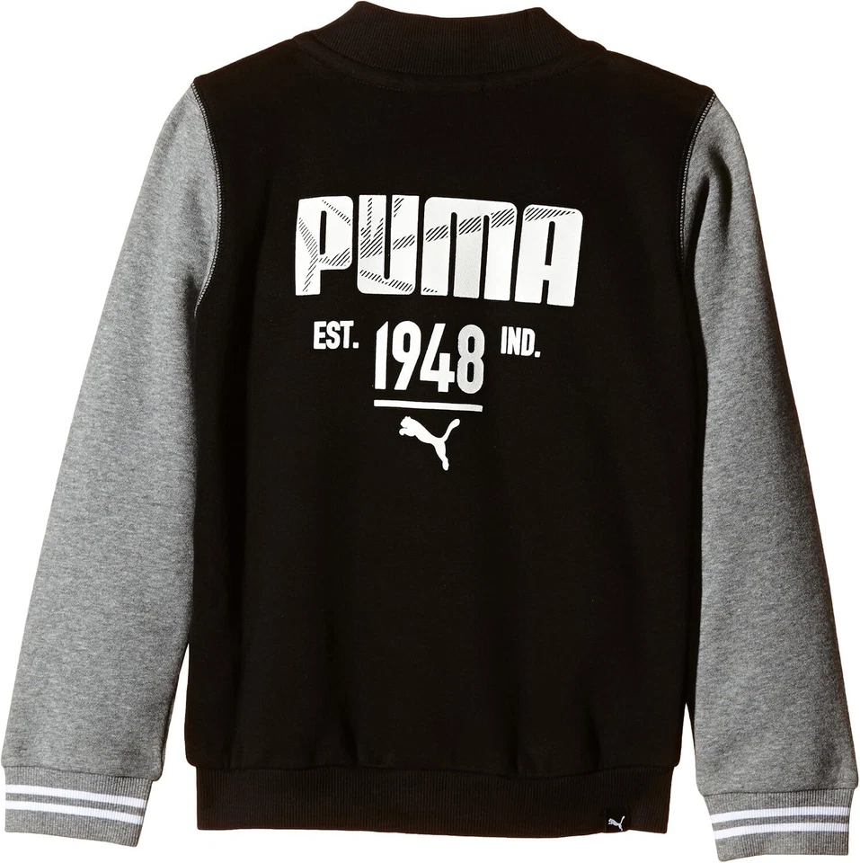 Jaqueta de beisebol atlética estilo PUMA para meninos, preta, 128 FALHA - Imagem 2 de 4