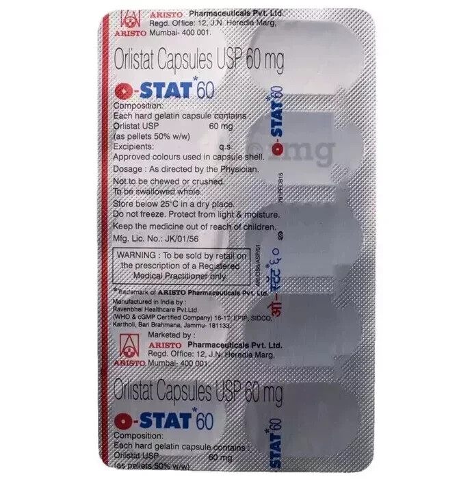 PACK OF 80 CAPSULE OSTAT ObiNil HS Orlistat Weight Loss 60 mg Fat Burn