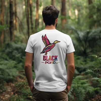 Black Pond Duck Hunting T-shirt Unisex 100% Cotton White