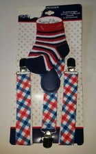 Infant Boys Rising Star Brand 4th July Red White Blue Socks  Suspender 0-12 M