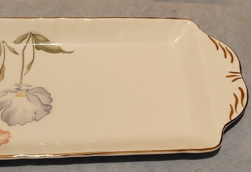 Royal Stafford Plate Tray Rectangle Appetizer Flower Design with Gold Trim - Picture 10 of 15