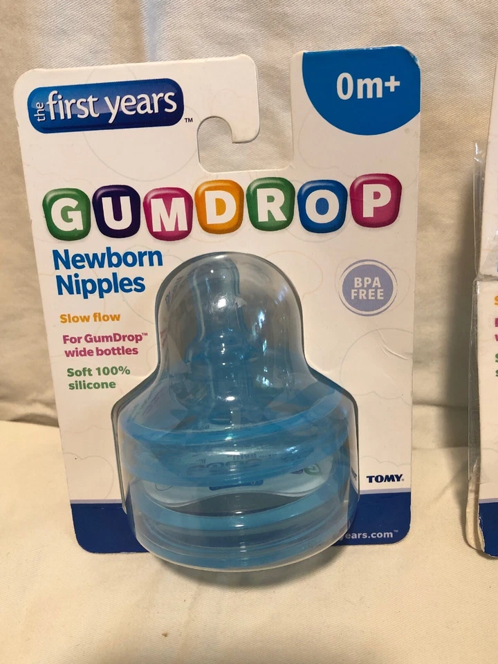 FastShip 4x The First Years Gota de goma Recién Nacido Silicona Pezones Azul 0m+ Flujo lento Foto 2 de 3