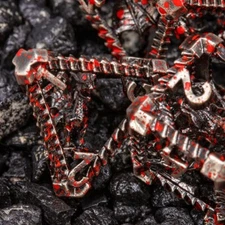 Sage's Draconic Prison Bloody Cage Hollow Metal Polyhedral Dice Set DnD TTRPG