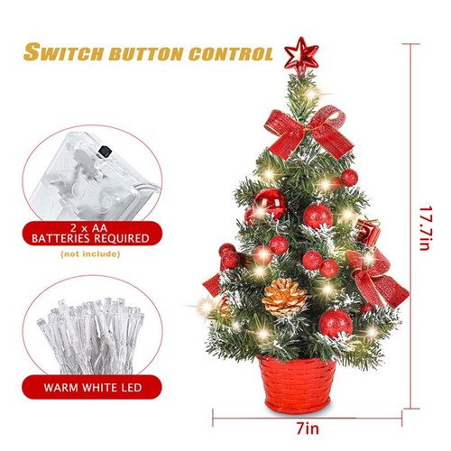 18" Tabletop Christmas Tree for Dining Table Xmas Tree Star Decor Mini Pine Tree - Picture 9 of 15