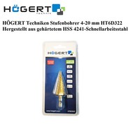 ⭐HöGert Stufenbohrer 4-20 Mm HT6D322 Hss 4241-Schnellarbeitsstahl⭐