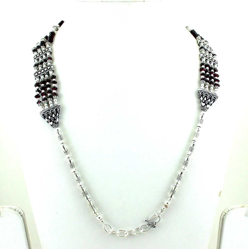 HERMOSO COLLAR NATURAL FINO GRANATE GRANATE CON CUENTAS 75 GRAMOS Foto 3 de 3