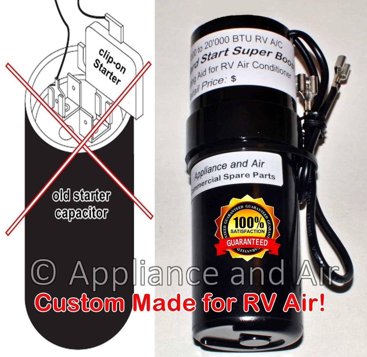 Dometic Duo-Therm Brisk Air Hard Start Capacitor 3310727.007 /.015