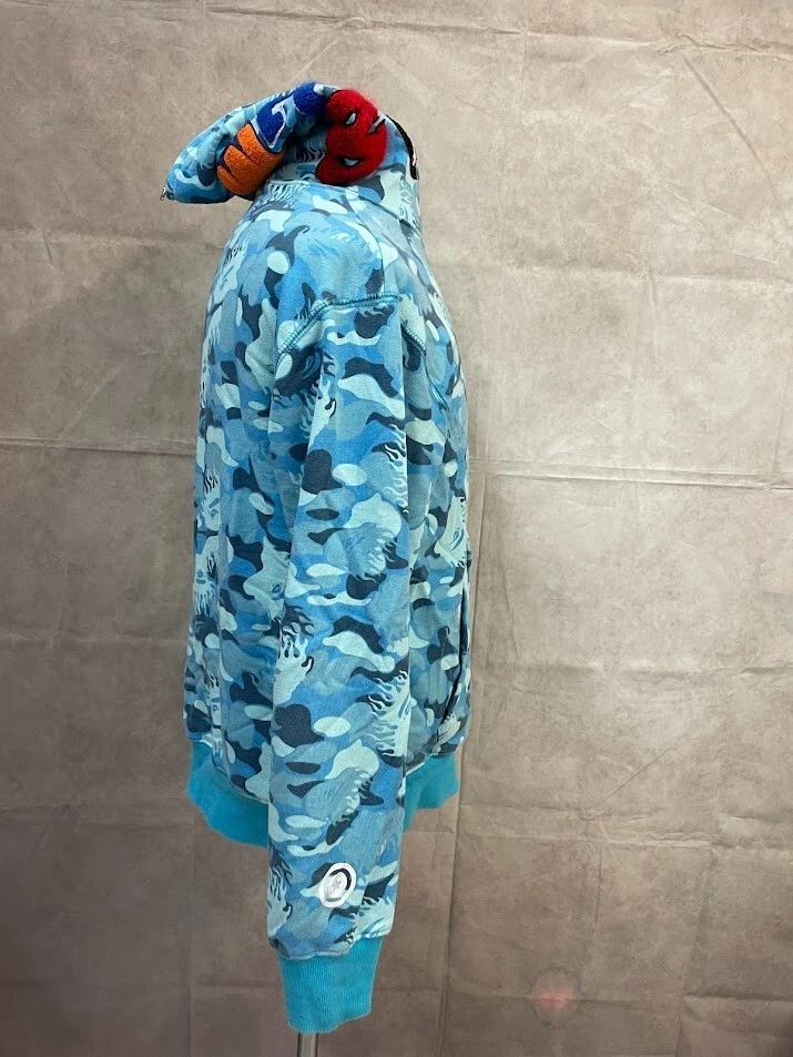 A Bathing Ape World Gone Mad Men's Blue Multicolor Full Zip Hooded Jacket Sz XL - Image 4 of 4