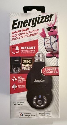 Energizer Smart Wi-Fi Indoor Outdoor Bulb Socket P/T Camera Brand NEW