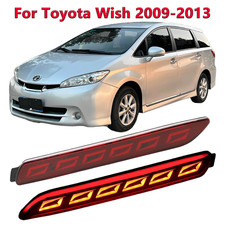 2 PCS Full LED Rear Bumper Reflector Lights Kit For Toyota Wish 2009-2013