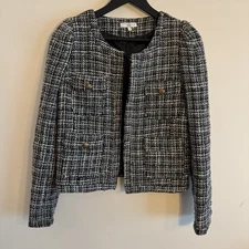 PARISIAN NEW LOOK Black Mix SIZE 12 UK Long Sleeve Lined Open Jacket