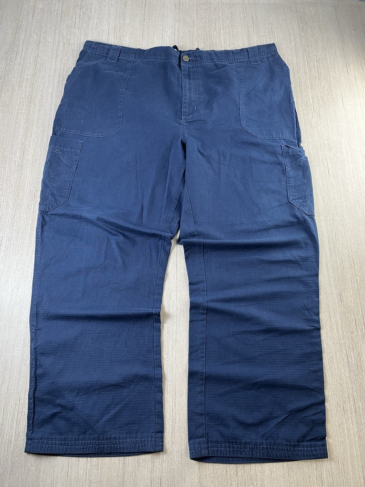 Carhartt Men's C54108 Ripstop Multi-Cargo Scrub Pants 2XL Regular Navy Blue Work