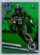 Jalen Berger 2023 Bowman University Chrome 1st Bowman Green Shimmer /99 #121