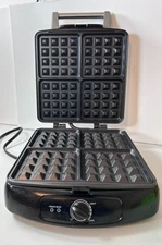 FARBERWARE Waffle Maker Model #103739 Makes Four 4.25-Inch Square Waffles Tested