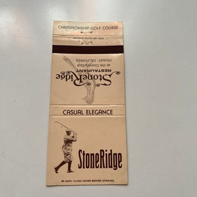 StoneRidge Restaurant Casual Elegance Poway CA Vintage Matchbook Cover SMM14-3