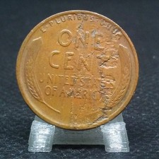 1928  Lincoln Wheat Cent 1c with lamination ERROR