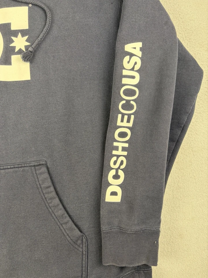 Vintage DC Shoes Hoodie Mens Large Blue Pullover Sweatshirt Skateboard Y2K Skate - Image 4 of 4