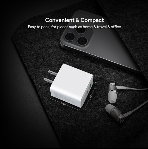 Für AT&T Verge SL219A ​20W PD Wand Reise Ladegerät + 3ft USB C auf C - Bild 3 von 4