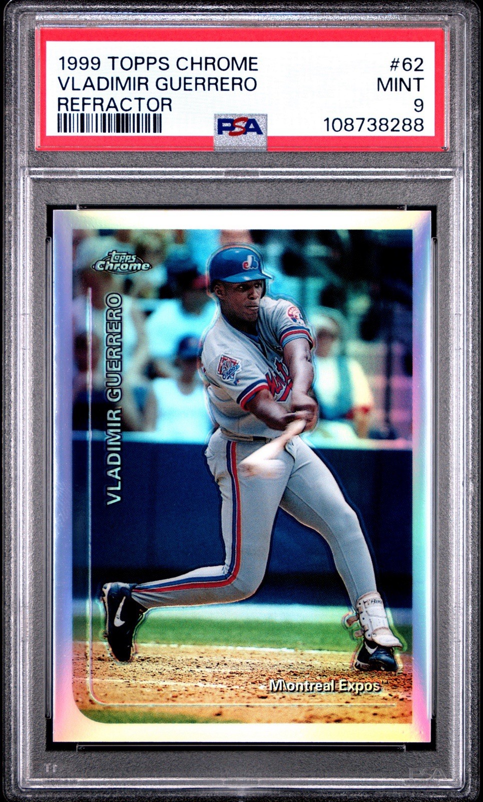 1999 TOPPS CHROME REFRACTOR VLADIMIR GUERRERO PSA 9 ALPHA POP 👻